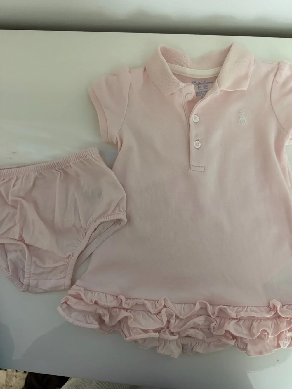 Ralph Lauren Dress and Bloomer Pink Ruffle Set